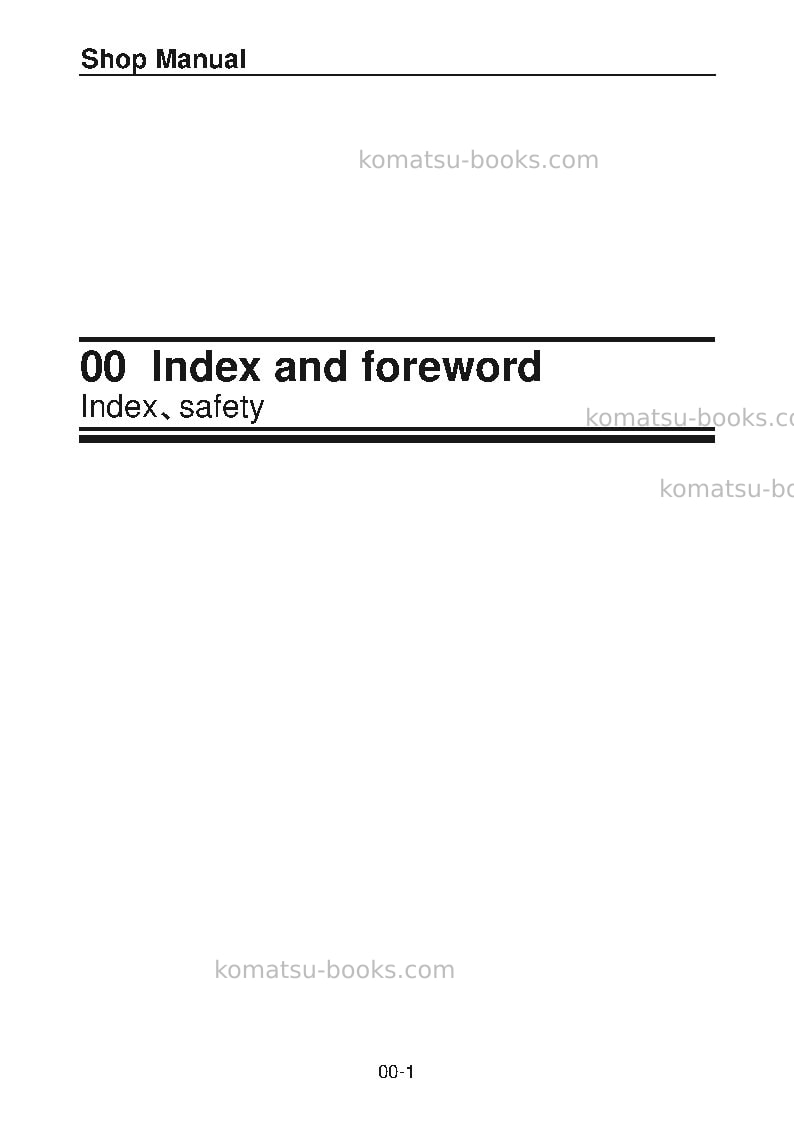 Komatsu jgx50-1jpn-xcentric ripper Operation manual cover Page 3 Komatsu jgx50-1jpn-xcentric ripper Operation manual cover Page 3