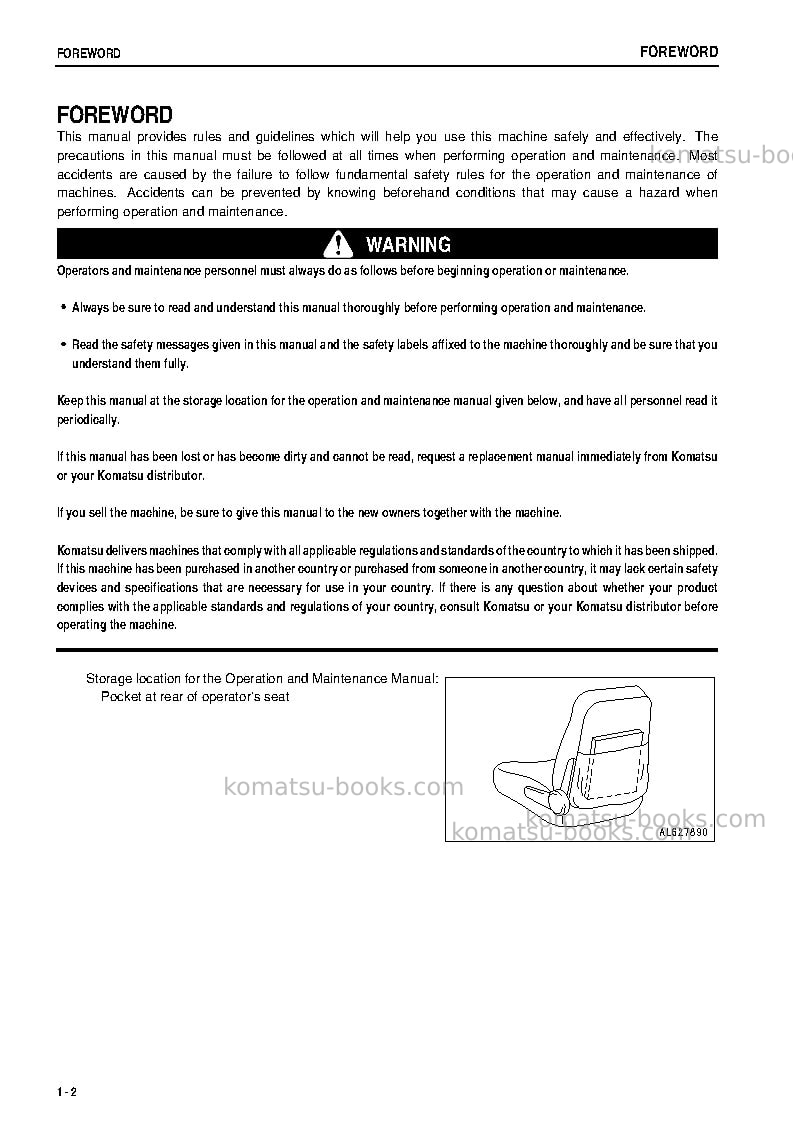 Komatsu gd655-3cbra Operation manual cover Page 3 Komatsu gd655-3cbra Operation manual cover Page 3