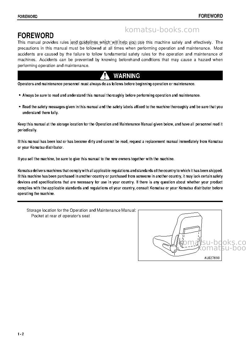 Komatsu gd675-3jpn-for n. america Operation manual cover Page 3