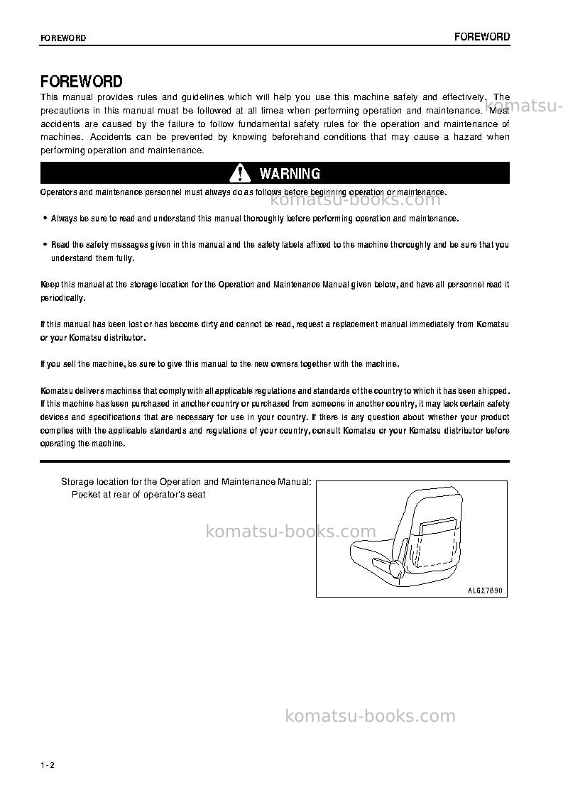 Komatsu gd555-3jpn-for n. america Operation manual cover Page 3