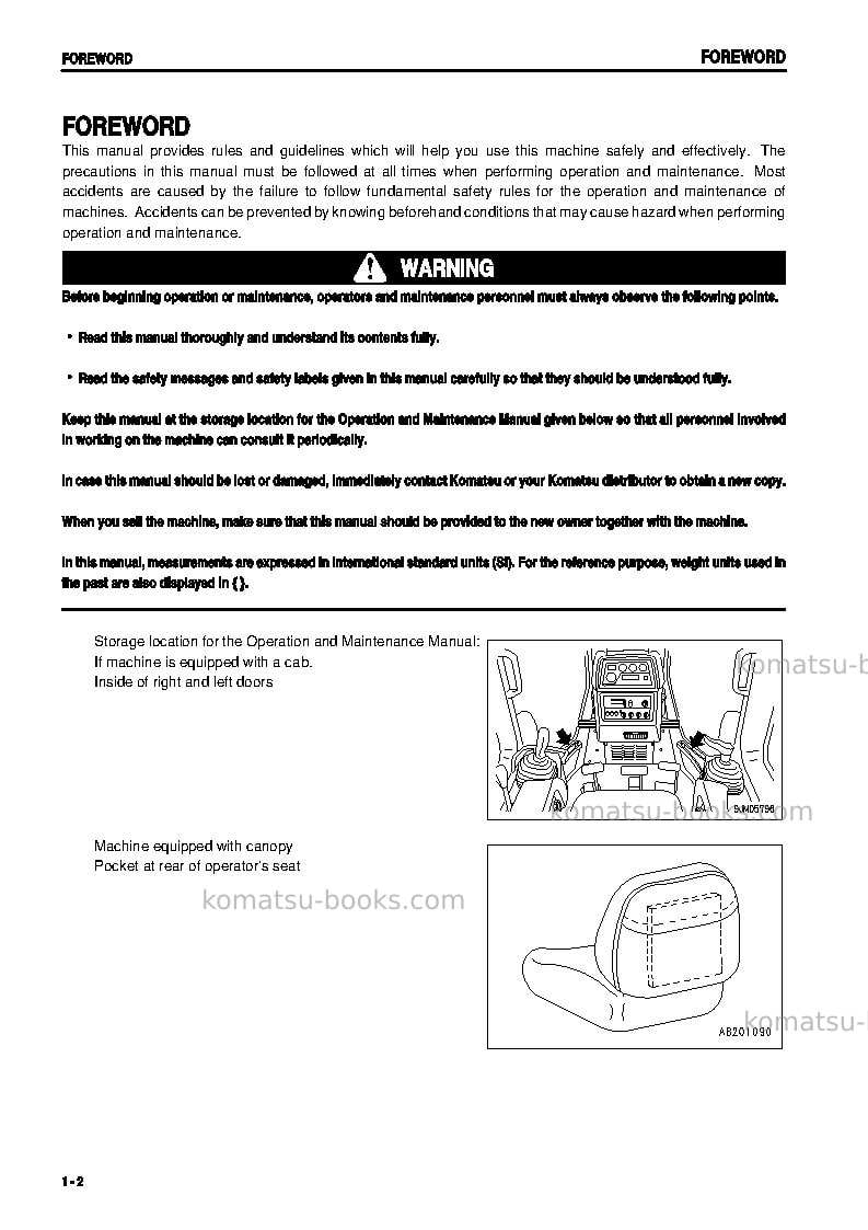 Komatsu d41p-6jpn Operation manual cover Page 3 Komatsu d41p-6jpn Operation manual cover Page 3