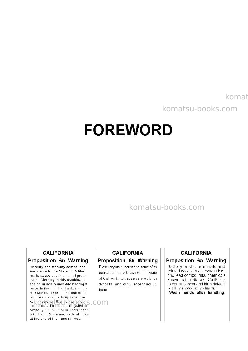 Komatsu pc240lc-8bra Operation manual cover Page 3 Komatsu pc240lc-8bra Operation manual cover Page 3