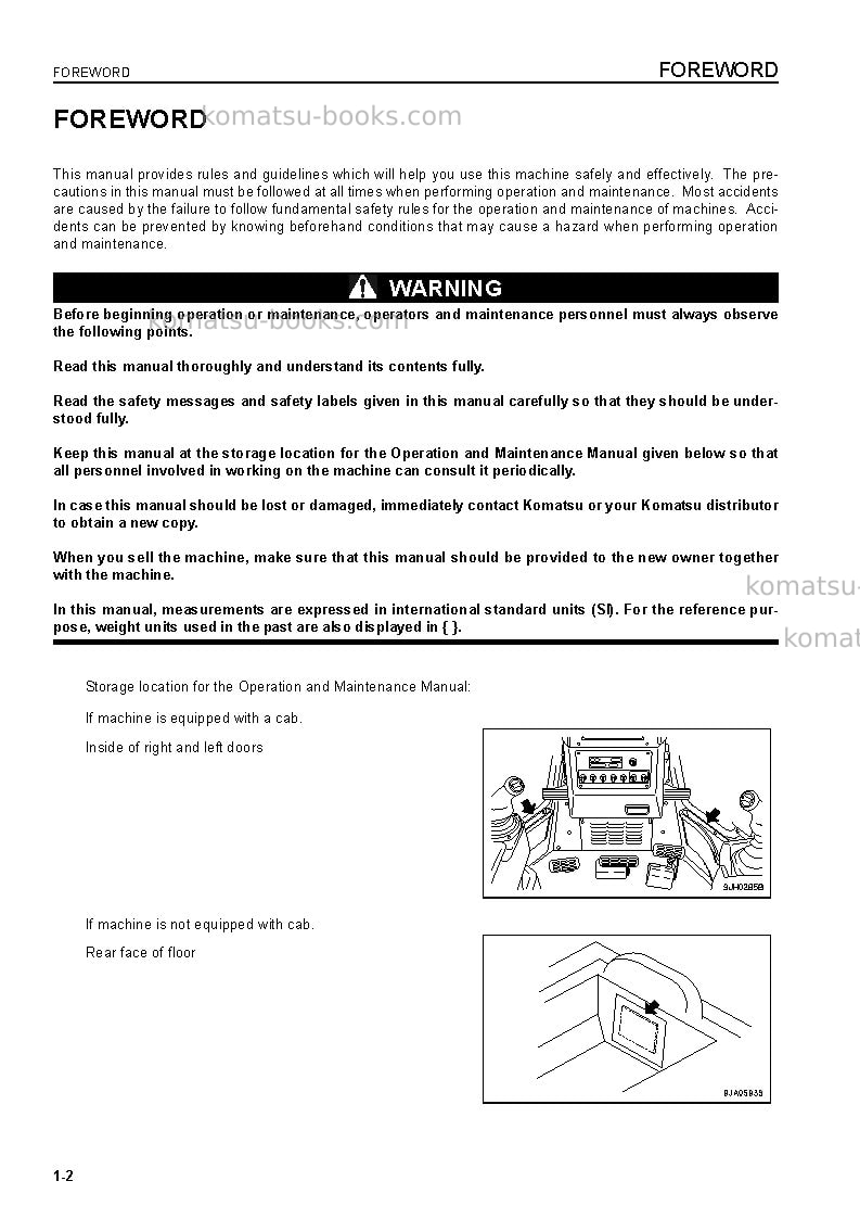 Komatsu d61ex-15bra Operation manual cover Page 3