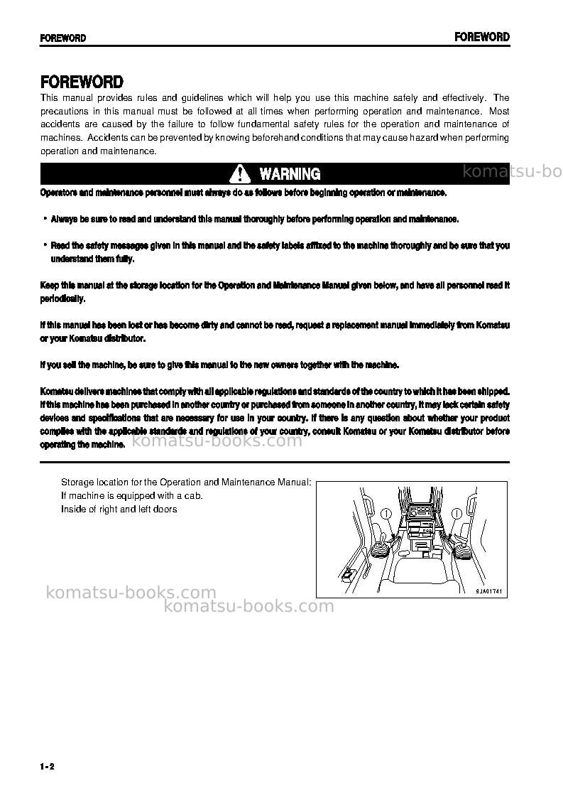 Komatsu d61ex-12bra Operation manual cover Page 3