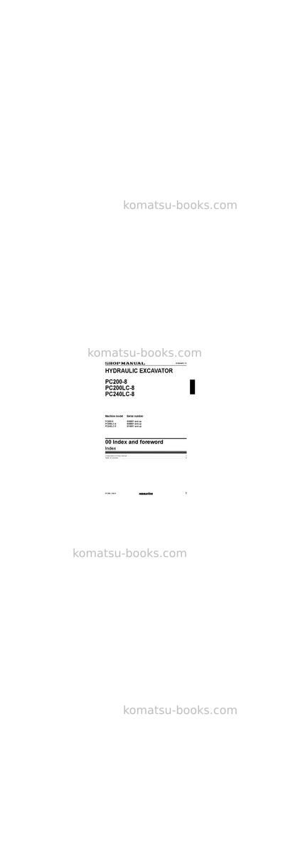 Komatsu pc240lc-8bra Repair & maintenance cover Page 3 Komatsu pc240lc-8bra Repair & maintenance cover Page 3