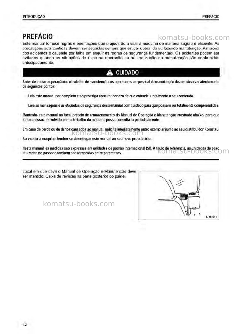 Komatsu pc138us-8gbr Manual de operação capa Página 3 Komatsu pc138us-8gbr Manual de operação capa Página 3