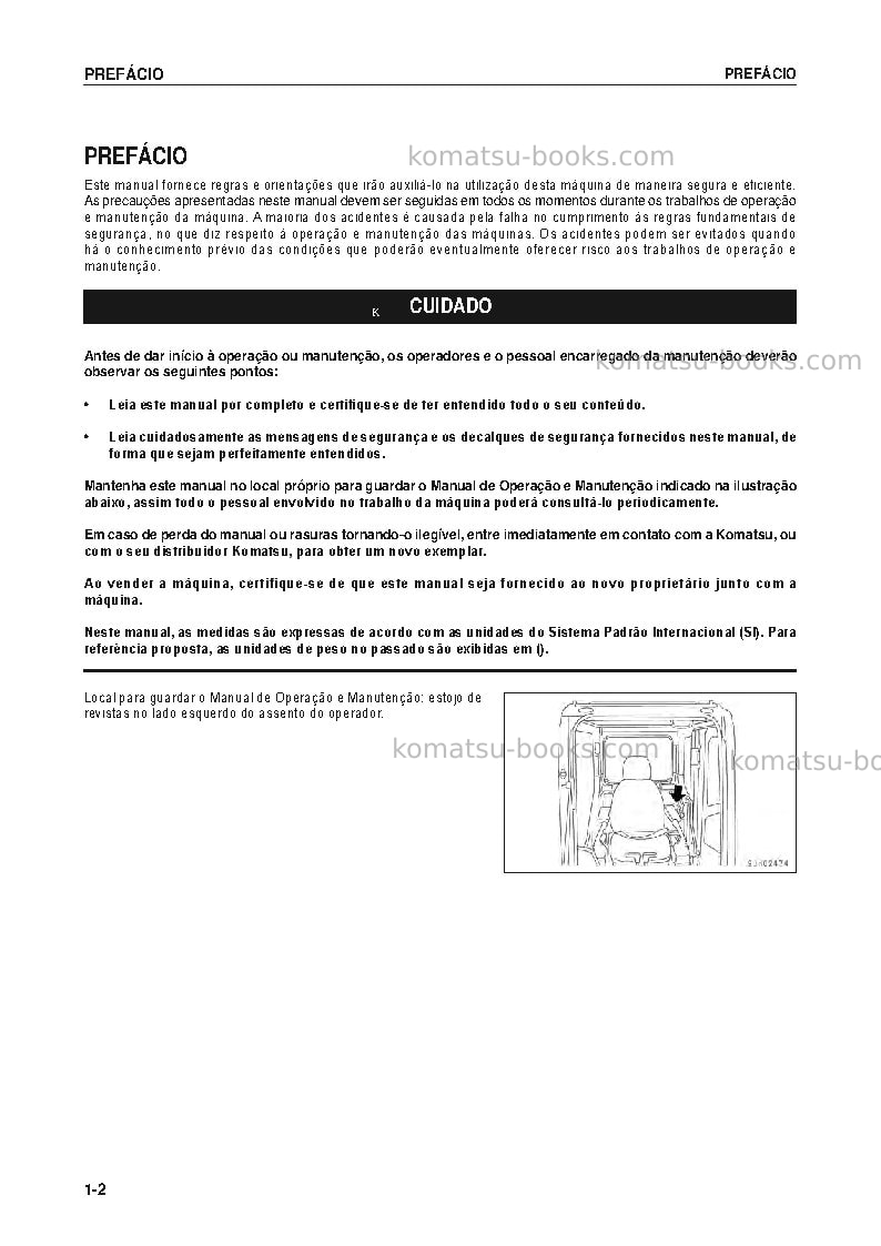 Komatsu pc350lc-8bra Manual de operação capa Página 3 Komatsu pc350lc-8bra Manual de operação capa Página 3