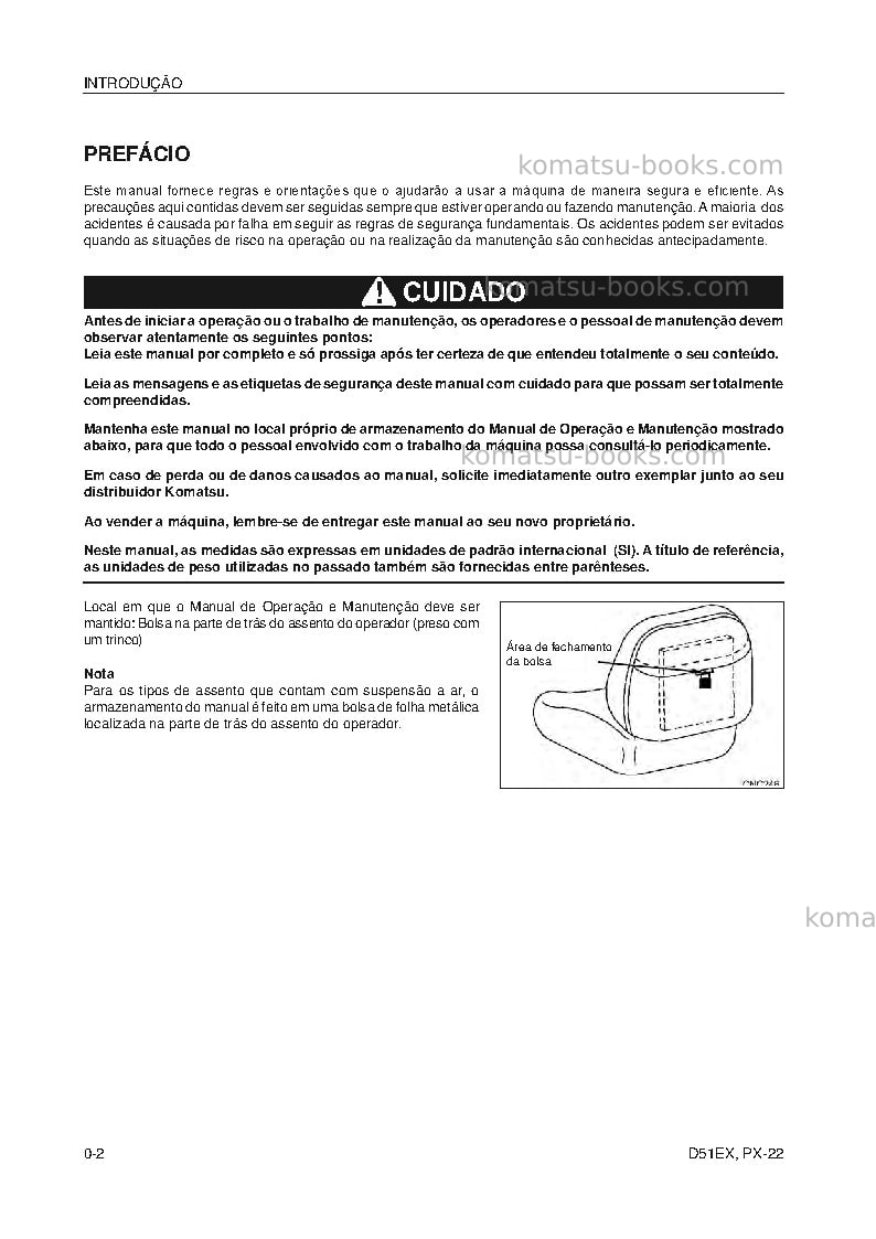 Komatsu d51ex-22bra Manual de operação capa Página 3
