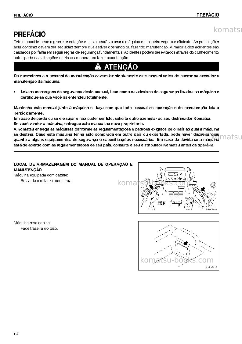Komatsu d61ex-15bra-e0 Manual de operação capa Página 3 Komatsu d61ex-15bra-e0 Manual de operação capa Página 3