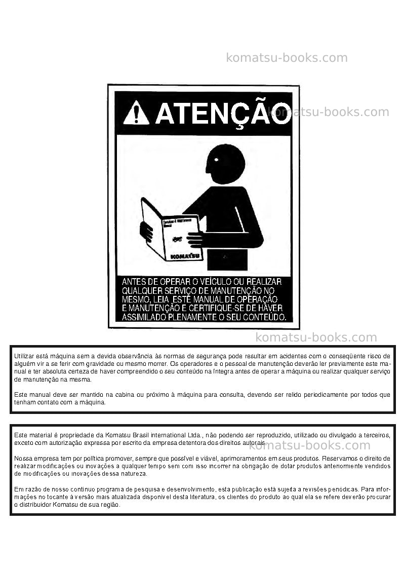 Komatsu 830e-1usa-ac Manual de operação capa Página 3 Komatsu 830e-1usa-ac Manual de operação capa Página 3