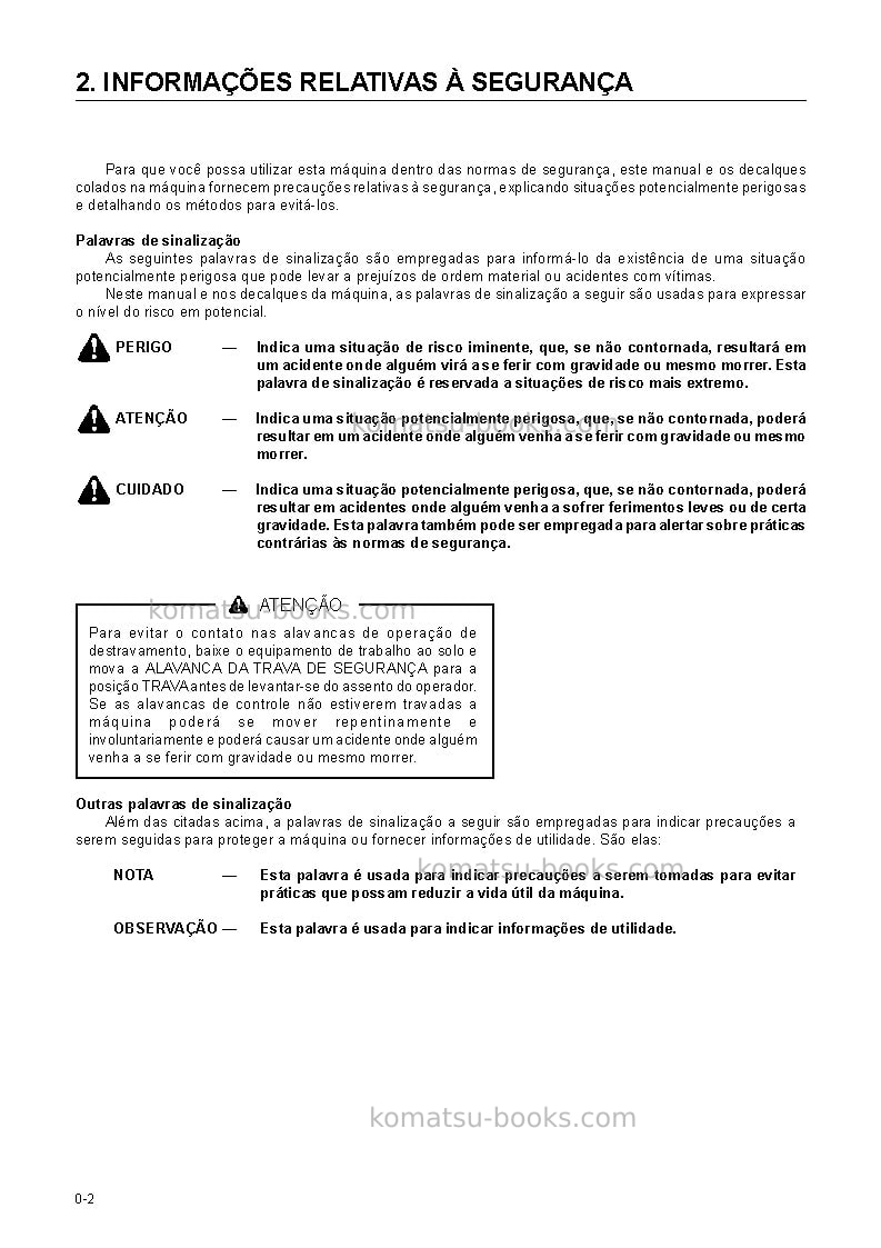 Komatsu wd500-3jpn Manual de operação capa Página 3 Komatsu wd500-3jpn Manual de operação capa Página 3