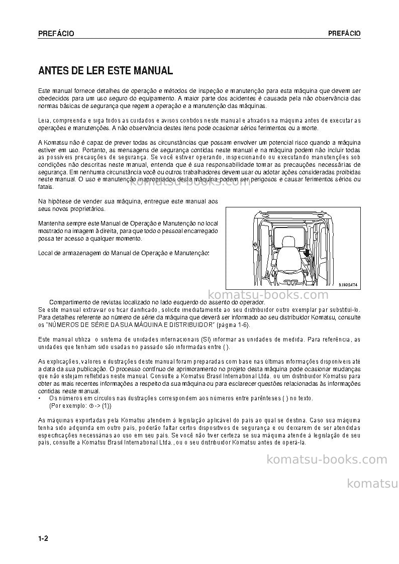 Komatsu pc200-8bra Manual de operação capa Página 3 Komatsu pc200-8bra Manual de operação capa Página 3