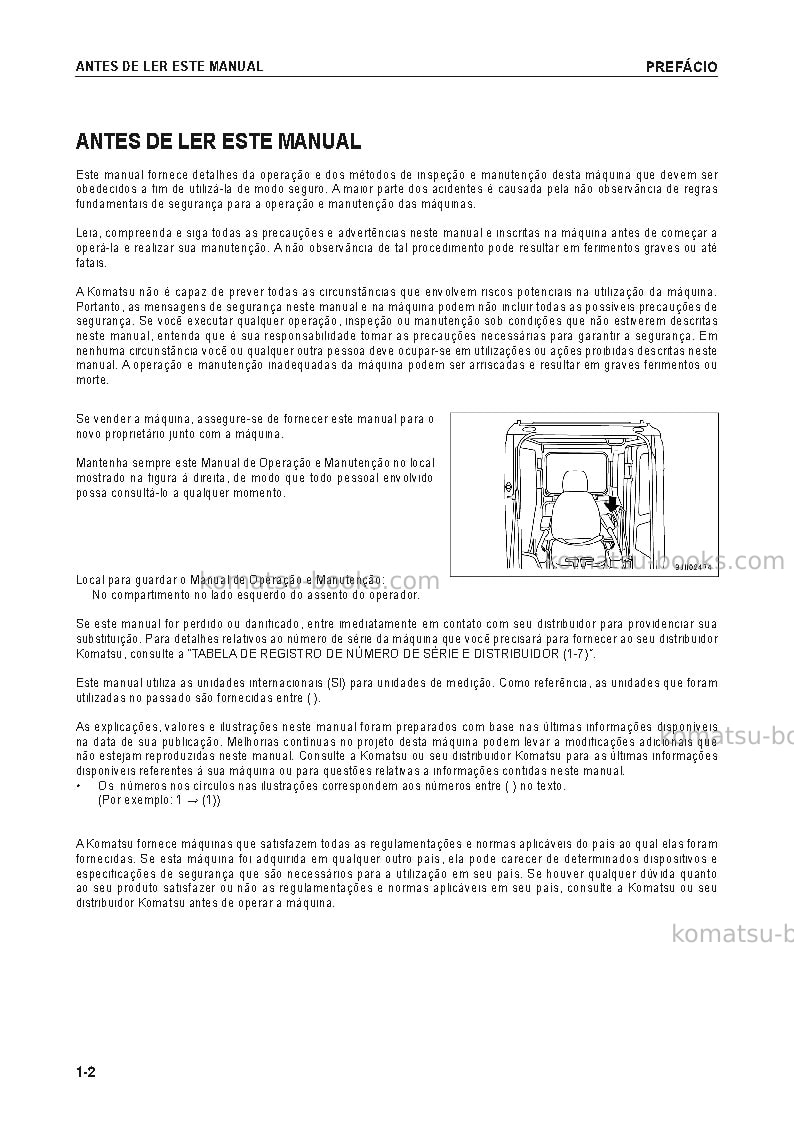 Komatsu pc1250lc-8jpn Manual de operação capa Página 3