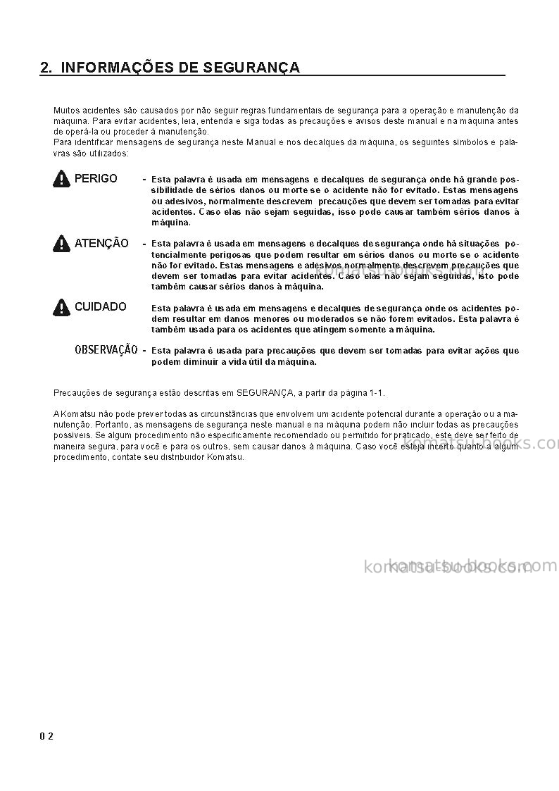 Komatsu pc120lc-6jpn Manual de operação capa Página 3