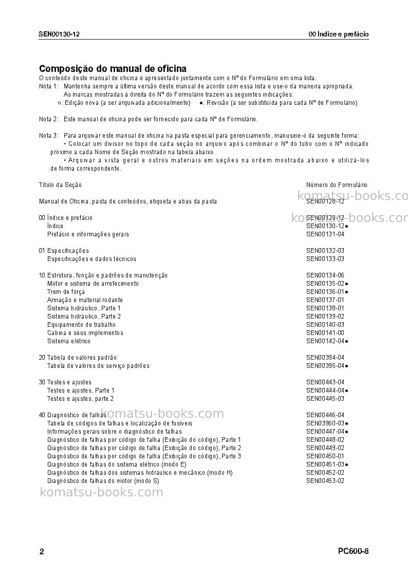 Komatsu pc600lc-8jpn Reparo e manutenção capa Página 3