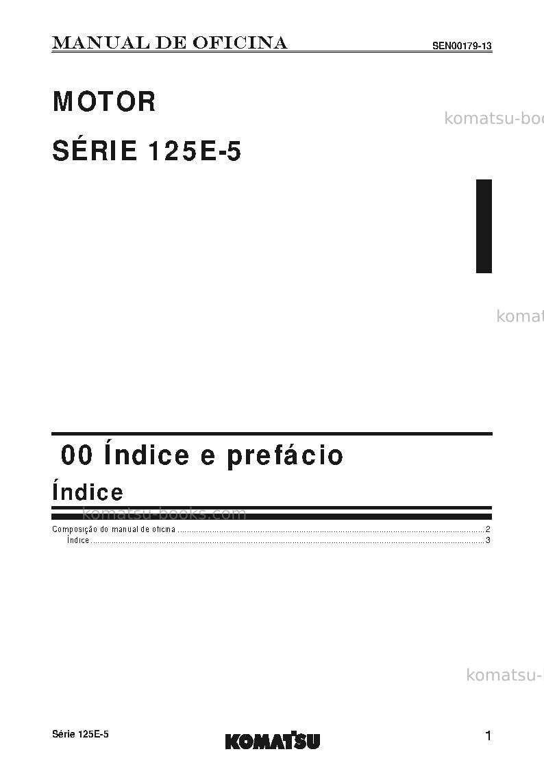 Komatsu 125e-5 seriesjpn Reparo e manutenção capa Página 3 Komatsu 125e-5 seriesjpn Reparo e manutenção capa Página 3