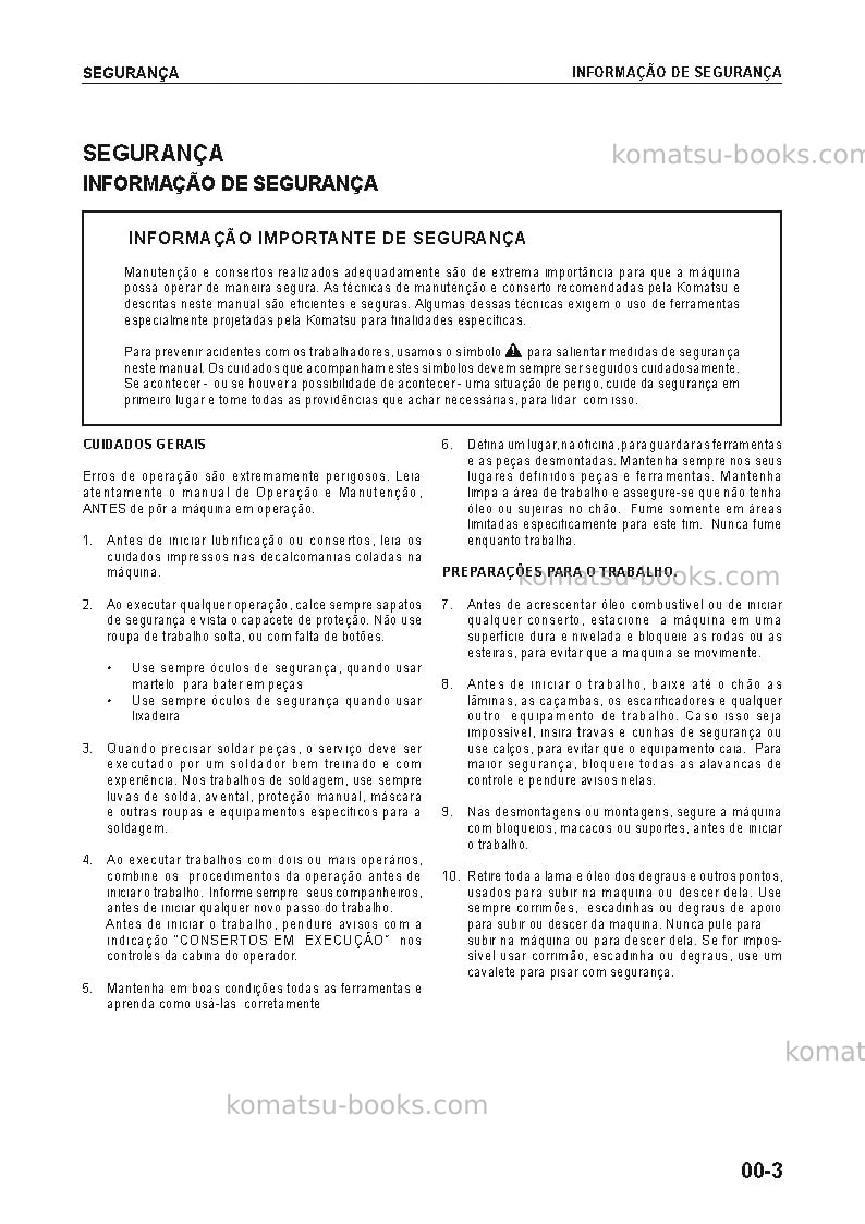Komatsu wd500-3jpn Reparación y mantenimiento cover Page 3