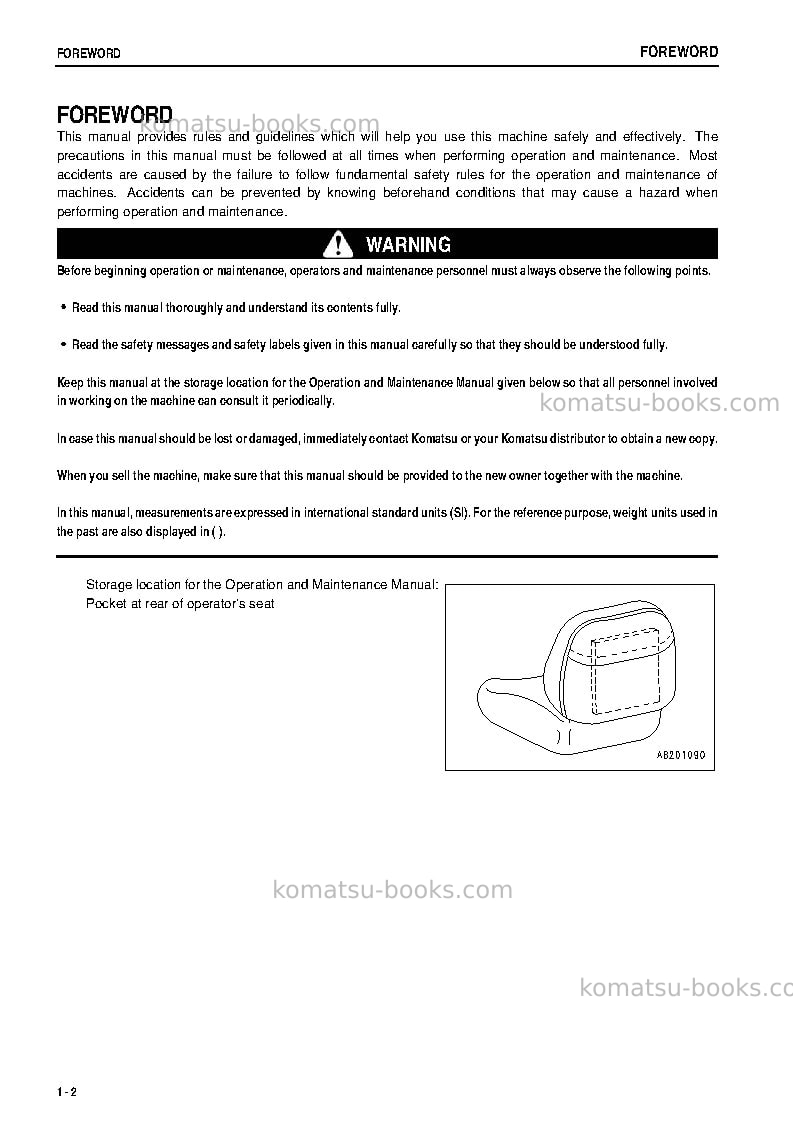 Komatsu d68ess-12idn Operation manual cover Page 3 Komatsu d68ess-12idn Operation manual cover Page 3