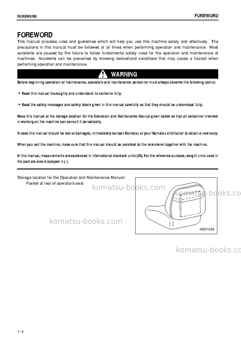 Komatsu d68ess-12idn-e0 Operation manual cover Page 3