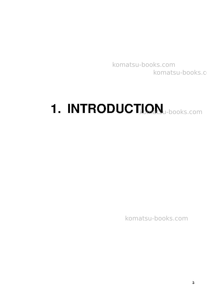 Komatsu pc3000-6deu Operation manual cover Page 3