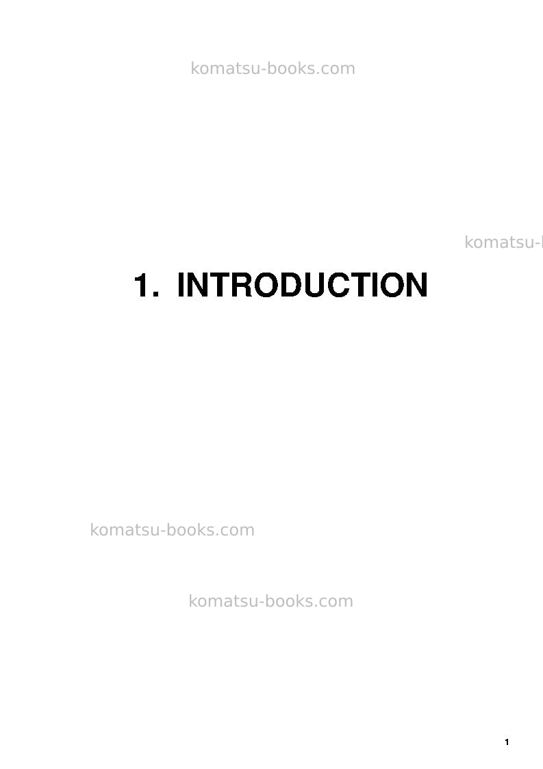 Komatsu pc4000-6deu Operation manual cover Page 3 Komatsu pc4000-6deu Operation manual cover Page 3