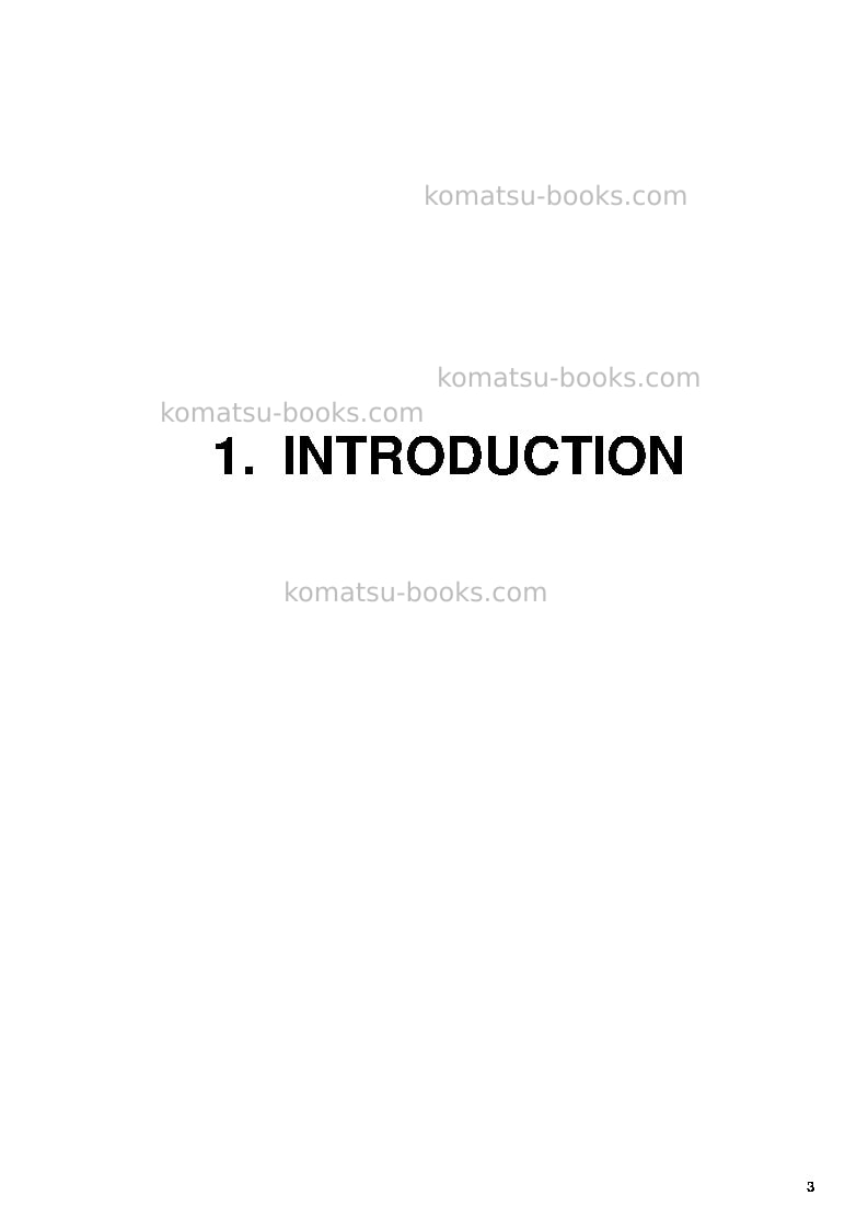 Komatsu pc4000-6deu Operation manual cover Page 3