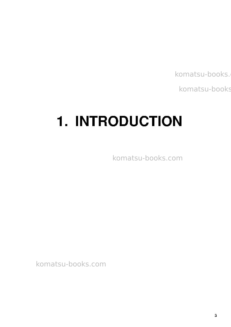 Komatsu pc4000-6deu Operation manual cover Page 3 Komatsu pc4000-6deu Operation manual cover Page 3