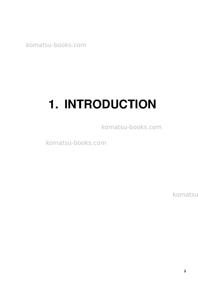 Komatsu pc4000-6deu Operation manual cover Page 3 Komatsu pc4000-6deu Operation manual cover Page 3