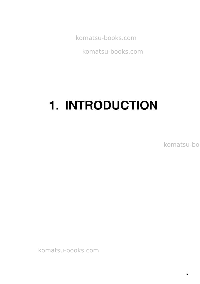 Komatsu pc5500-6deu-electric motor Operation manual cover Page 3