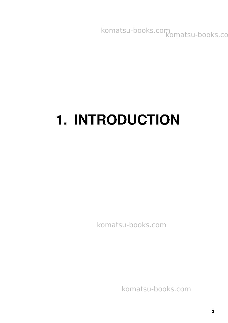 Komatsu pc5500-6deu-electric motor Operation manual cover Page 3
