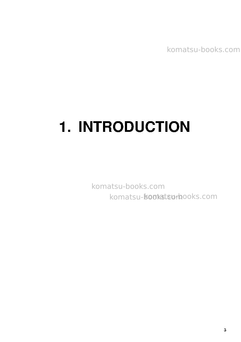 Komatsu pc5500-6deu-electric motor Operation manual cover Page 3