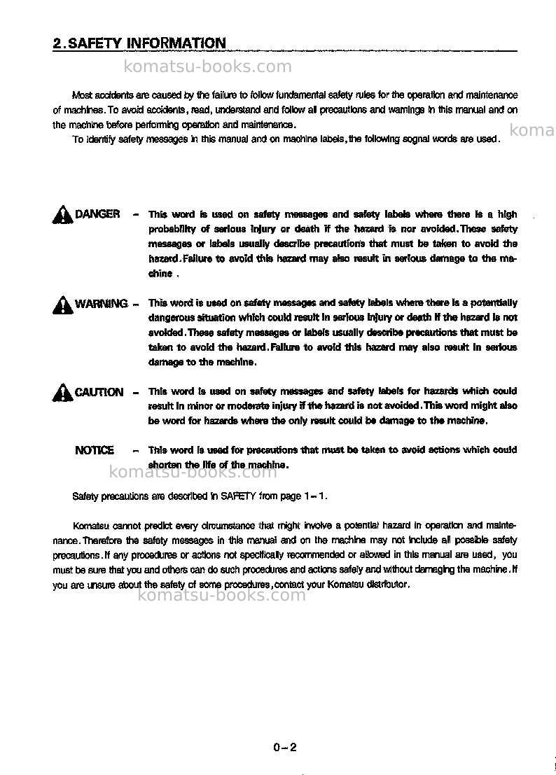 Komatsu wa380-3chn Operation manual cover Page 3 Komatsu wa380-3chn Operation manual cover Page 3