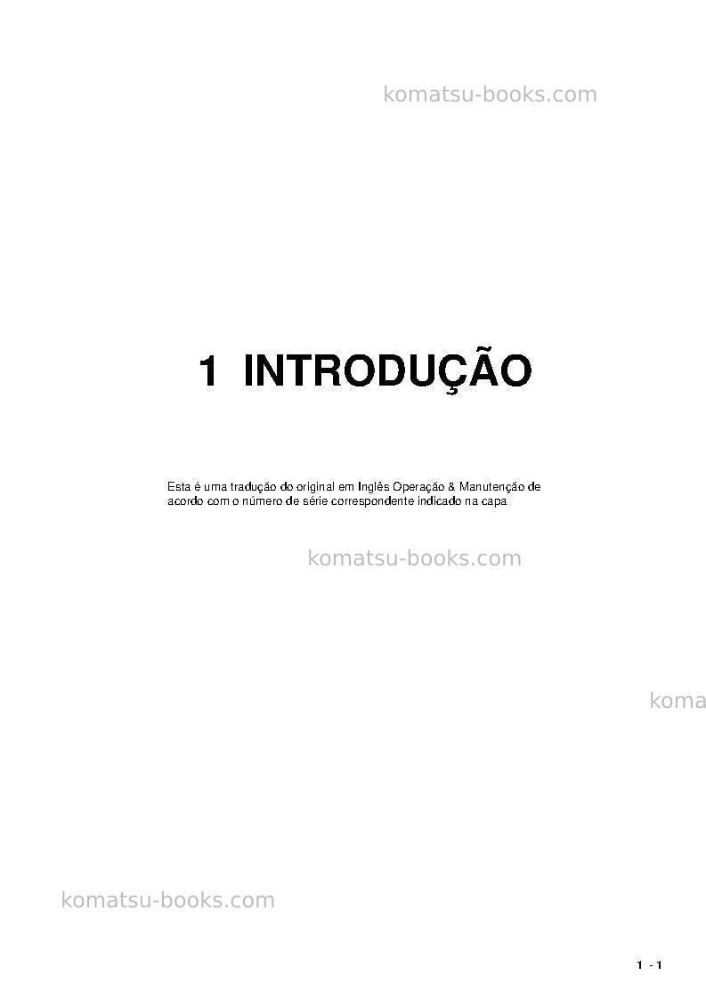 Komatsu pc4000-6deu Manual de operação capa Página 3 Komatsu pc4000-6deu Manual de operação capa Página 3