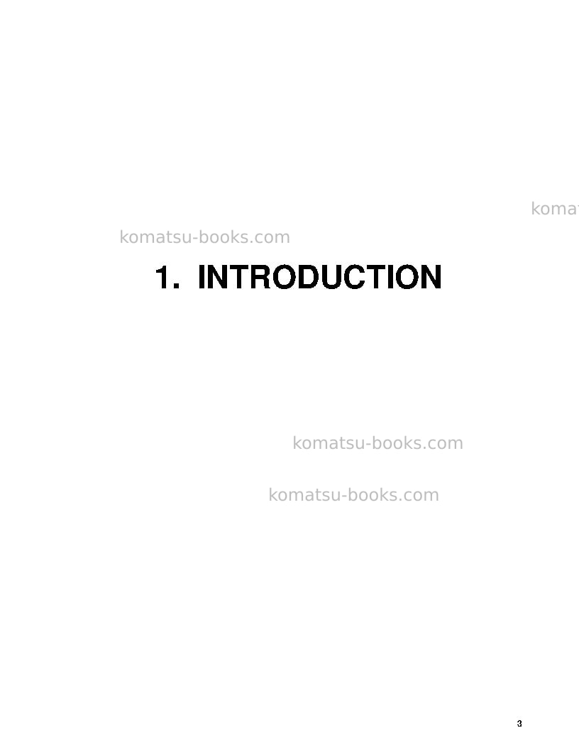 Komatsu pc3000-6deu Operation manual cover Page 3 Komatsu pc3000-6deu Operation manual cover Page 3