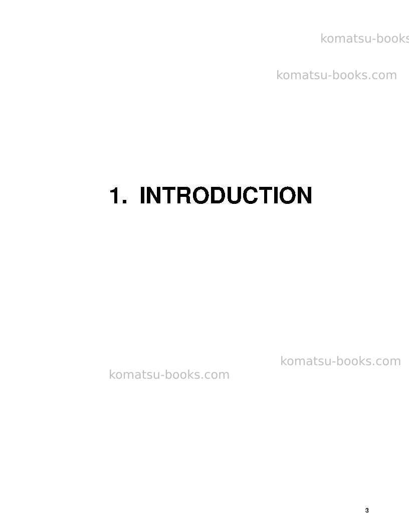 Komatsu pc3000-6deu Operation manual cover Page 3 Komatsu pc3000-6deu Operation manual cover Page 3