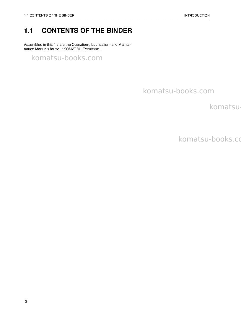 Komatsu pc5500-6deu Operation manual cover Page 3 Komatsu pc5500-6deu Operation manual cover Page 3