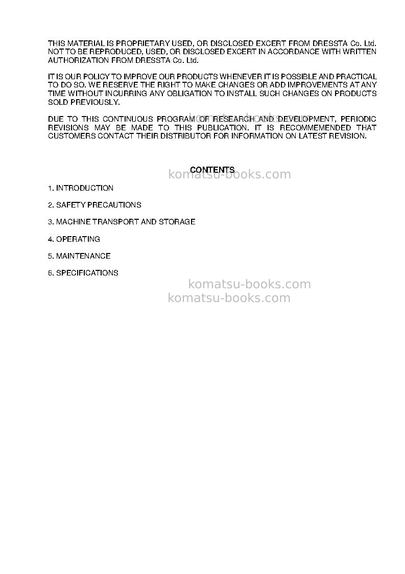 Komatsu td-40c Operation manual cover Page 3 Komatsu td-40c Operation manual cover Page 3