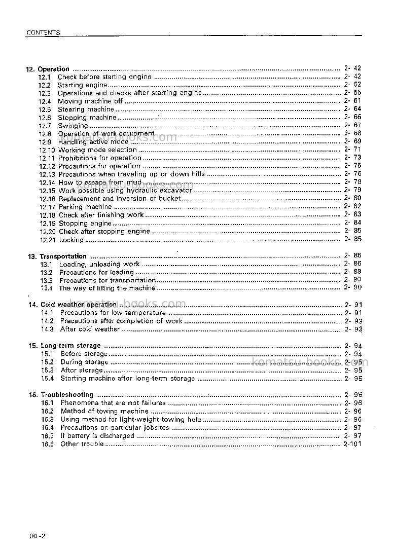 Komatsu pc200-6chn-a Operation manual cover Page 3