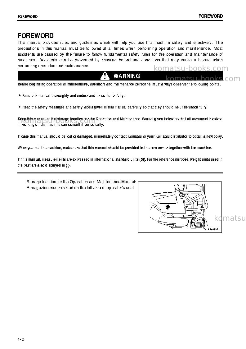 Komatsu pc228us-3jpn-for eu Operation manual cover Page 3 Komatsu pc228us-3jpn-for eu Operation manual cover Page 3