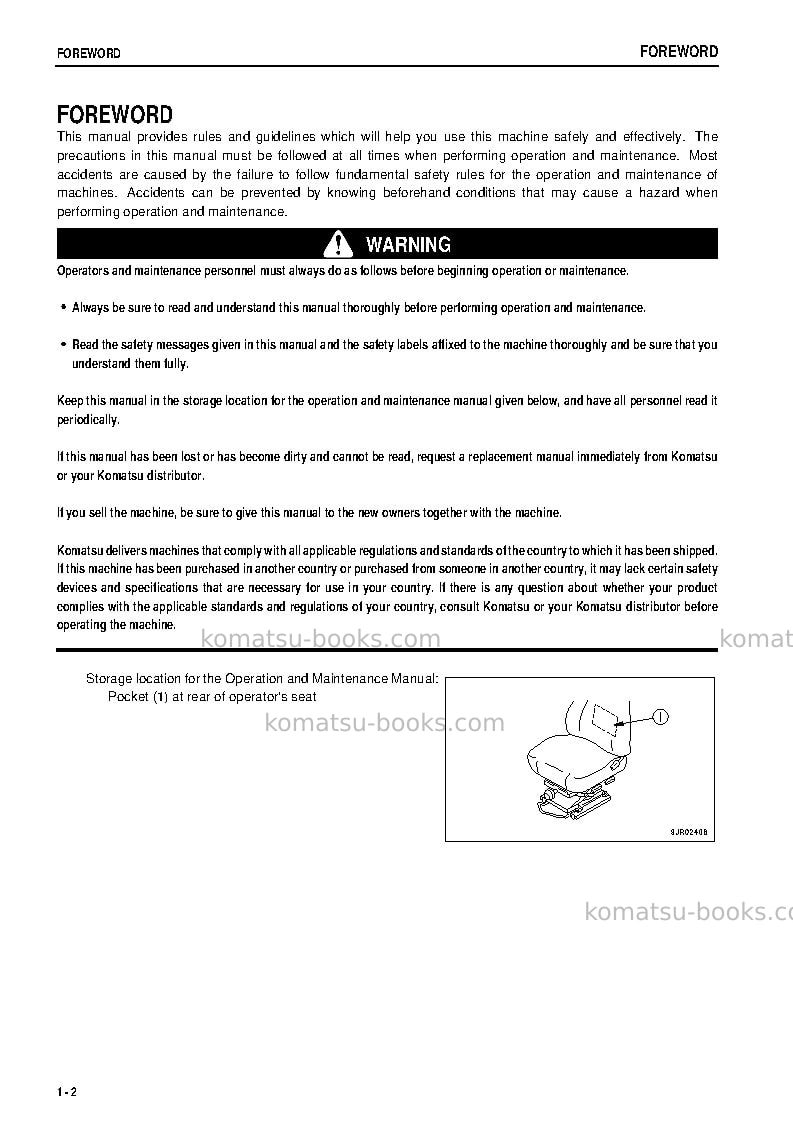 Komatsu hd255-5jpn Operation manual cover Page 3 Komatsu hd255-5jpn Operation manual cover Page 3