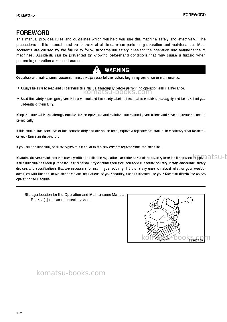Komatsu wa600-3jpn-tbg Operation manual cover Page 3 Komatsu wa600-3jpn-tbg Operation manual cover Page 3