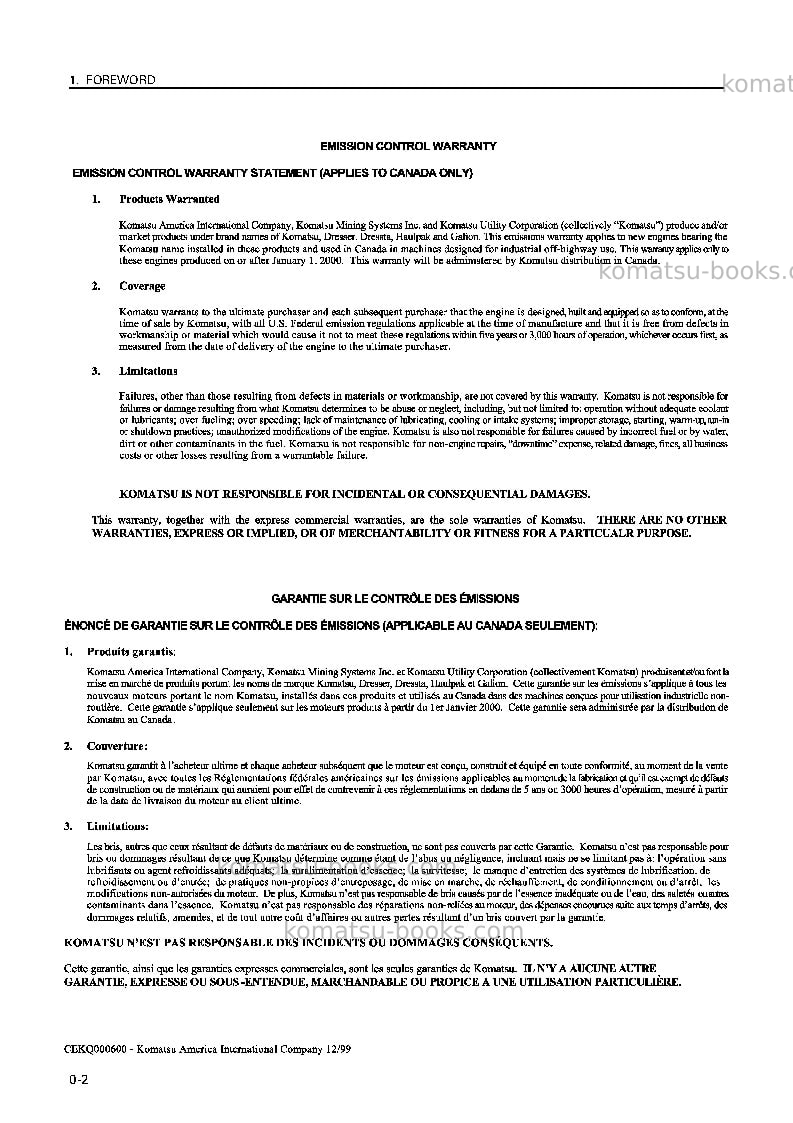 Komatsu wa900-3jpn Operation manual cover Page 3 Komatsu wa900-3jpn Operation manual cover Page 3