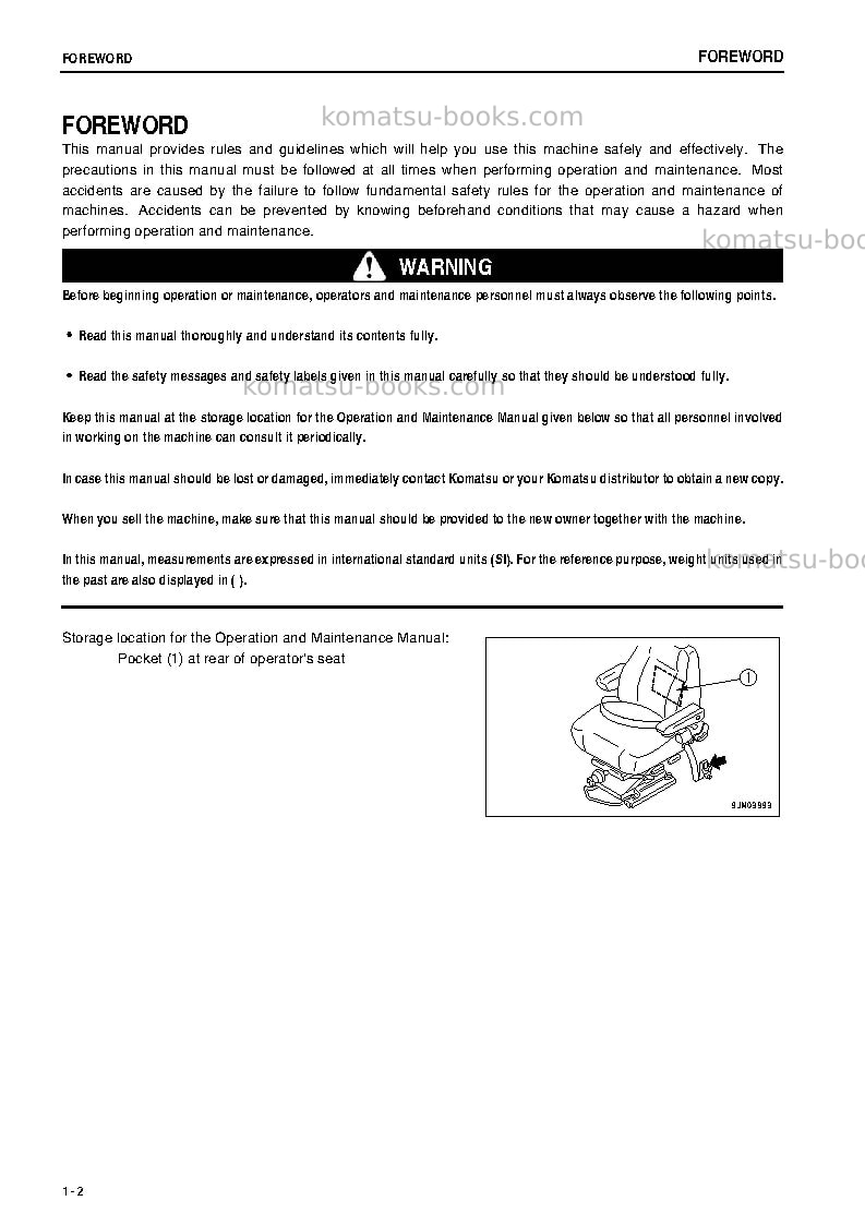 Komatsu wa480-5jpn Operation manual cover Page 3 Komatsu wa480-5jpn Operation manual cover Page 3