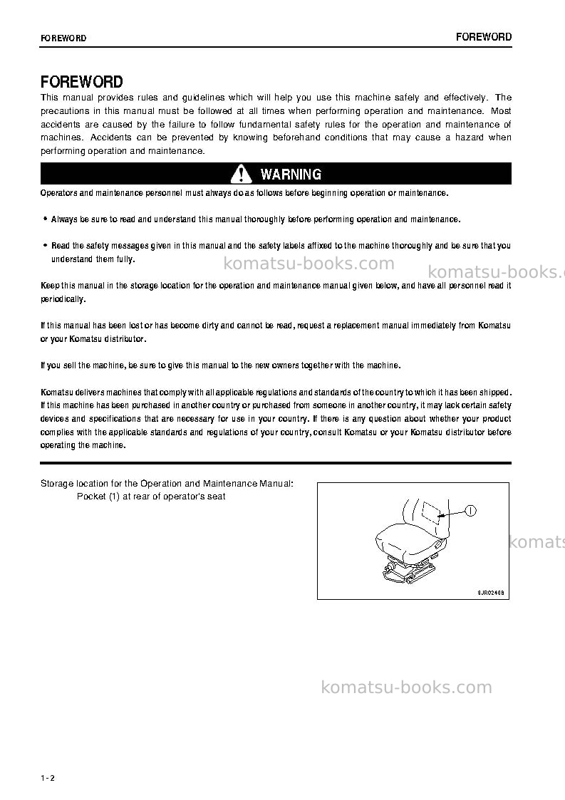 Komatsu hd255-5jpn Operation manual cover Page 3 Komatsu hd255-5jpn Operation manual cover Page 3