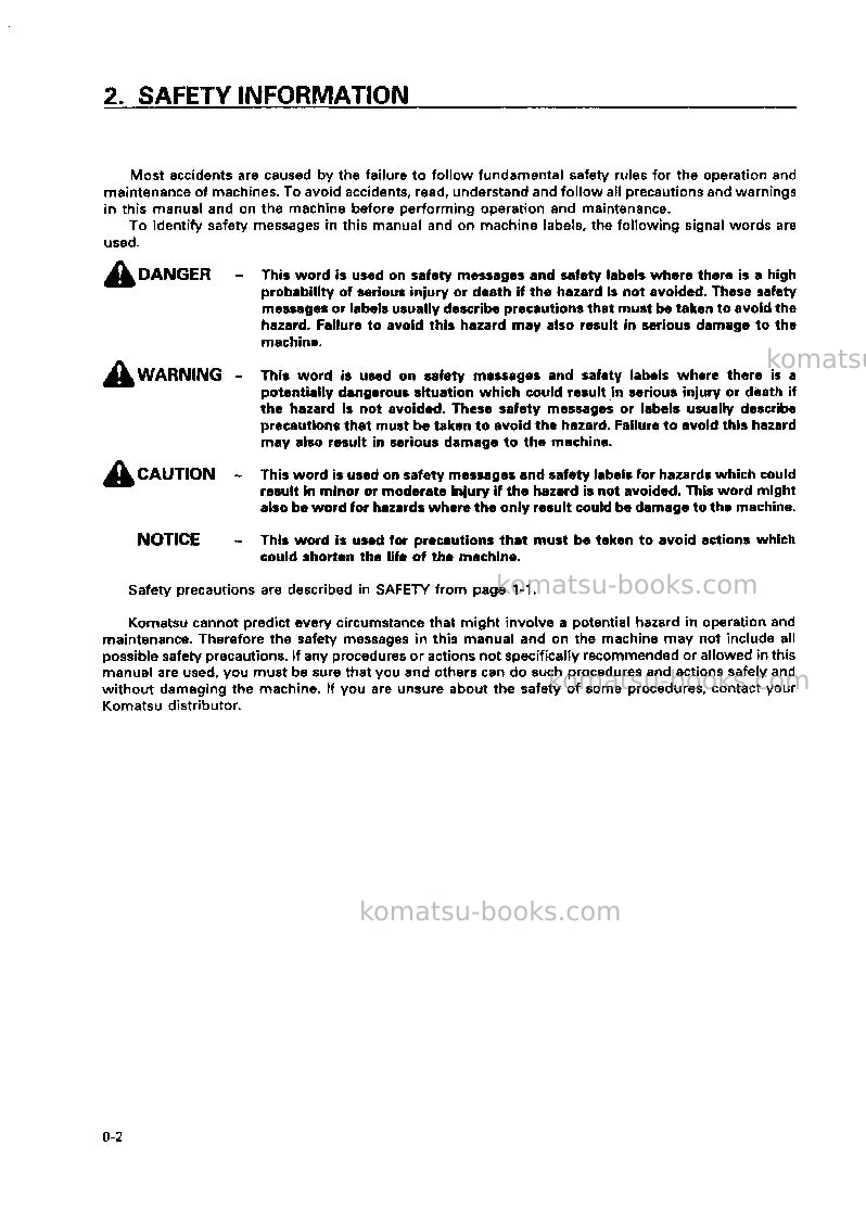 Komatsu wd420-3jpn Operation manual cover Page 3 Komatsu wd420-3jpn Operation manual cover Page 3