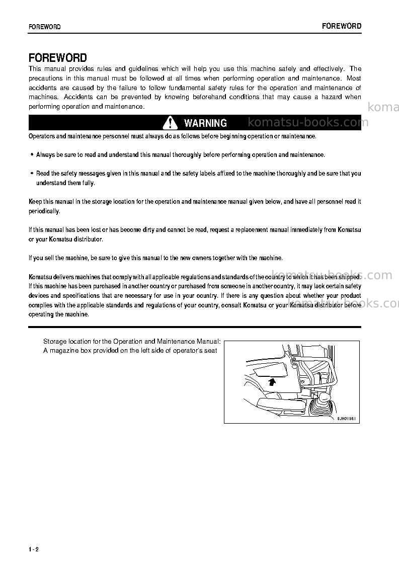 Komatsu pc138us-2jpn Operation manual cover Page 3 Komatsu pc138us-2jpn Operation manual cover Page 3