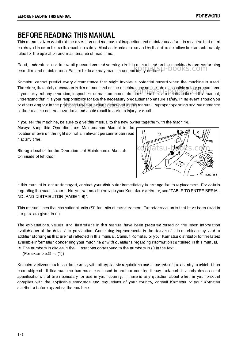 Komatsu hd405-7jpn Operation manual cover Page 3 Komatsu hd405-7jpn Operation manual cover Page 3