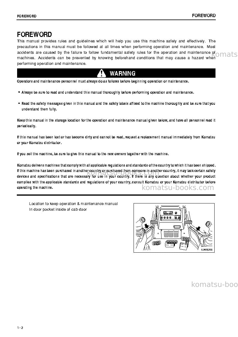 Komatsu d155a-5jpn Operation manual cover Page 3 Komatsu d155a-5jpn Operation manual cover Page 3