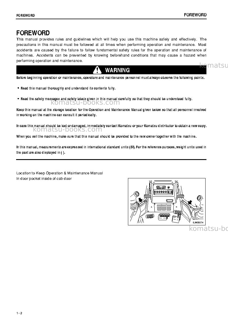 Komatsu d275a-5jpn-w/o egr Operation manual cover Page 3 Komatsu d275a-5jpn-w/o egr Operation manual cover Page 3