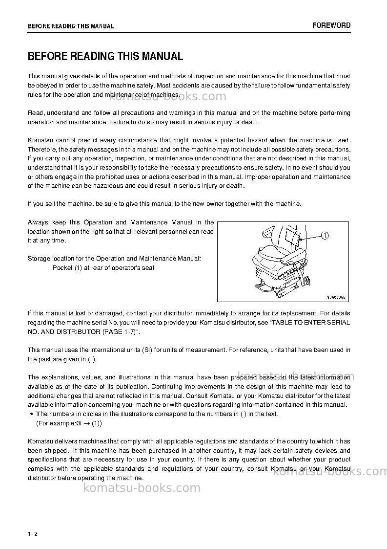 Komatsu wa500-6jpn-w/o erg Operation manual cover Page 3 Komatsu wa500-6jpn-w/o erg Operation manual cover Page 3